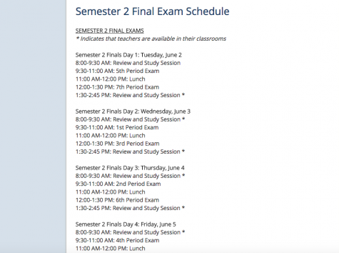 Finals Schedule