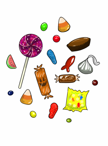 Digital drawings of Halloween Candies